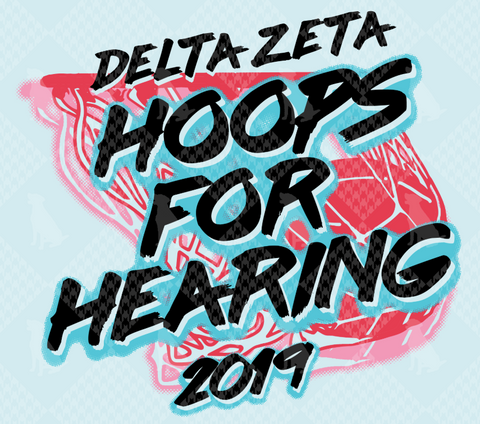 Delta Zeta Arizona State University Hoops for Hearing Fundraising T-Shirt 2019