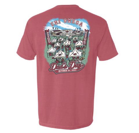 Chi Omega University of Arkansas Dad's Day T-shirt 2023 REORDER