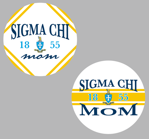 Sigma Chi University of Arkansas Mom's Day Button Design 2024