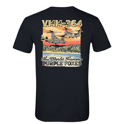 VMM-364 Purple Foxes Summer T-shirt Design 2024 DARK COLORS