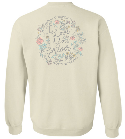 Alpha Omicron Pi University of Arkansas Mom's Day Crewneck Design 2025