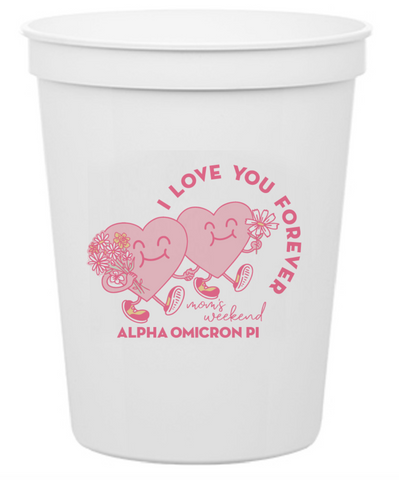 Alpha Omicron Pi University of Arkansas Mom's Day Cup Design 2025