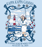 Kappa Kappa Gamma University of Arkansas Bid Day Pocket Tee Design 2025