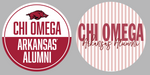 Chi Omega University of Arkansas Alumni Button 2025