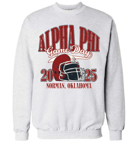 Alpha Phi University of Oklahoma Football Crewneck 2025