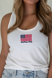 USA COLLECTION - SORORITY EMBROIDERED FLAG TANK