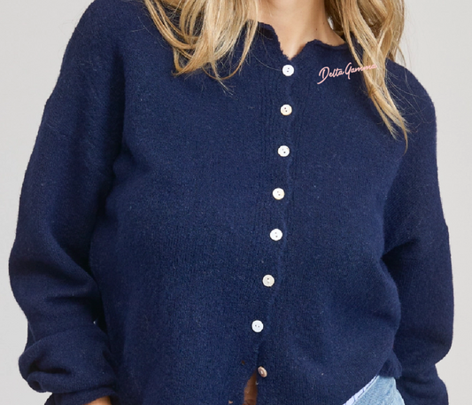 Delta Gamma University of Auburn Embroidered Cardigan 2026
