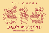 Chi Omega University of Arkansas Dad's Day Front Design Tee 2026