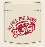 Alpha Phi University of Arkansas Football PR Tee 2026