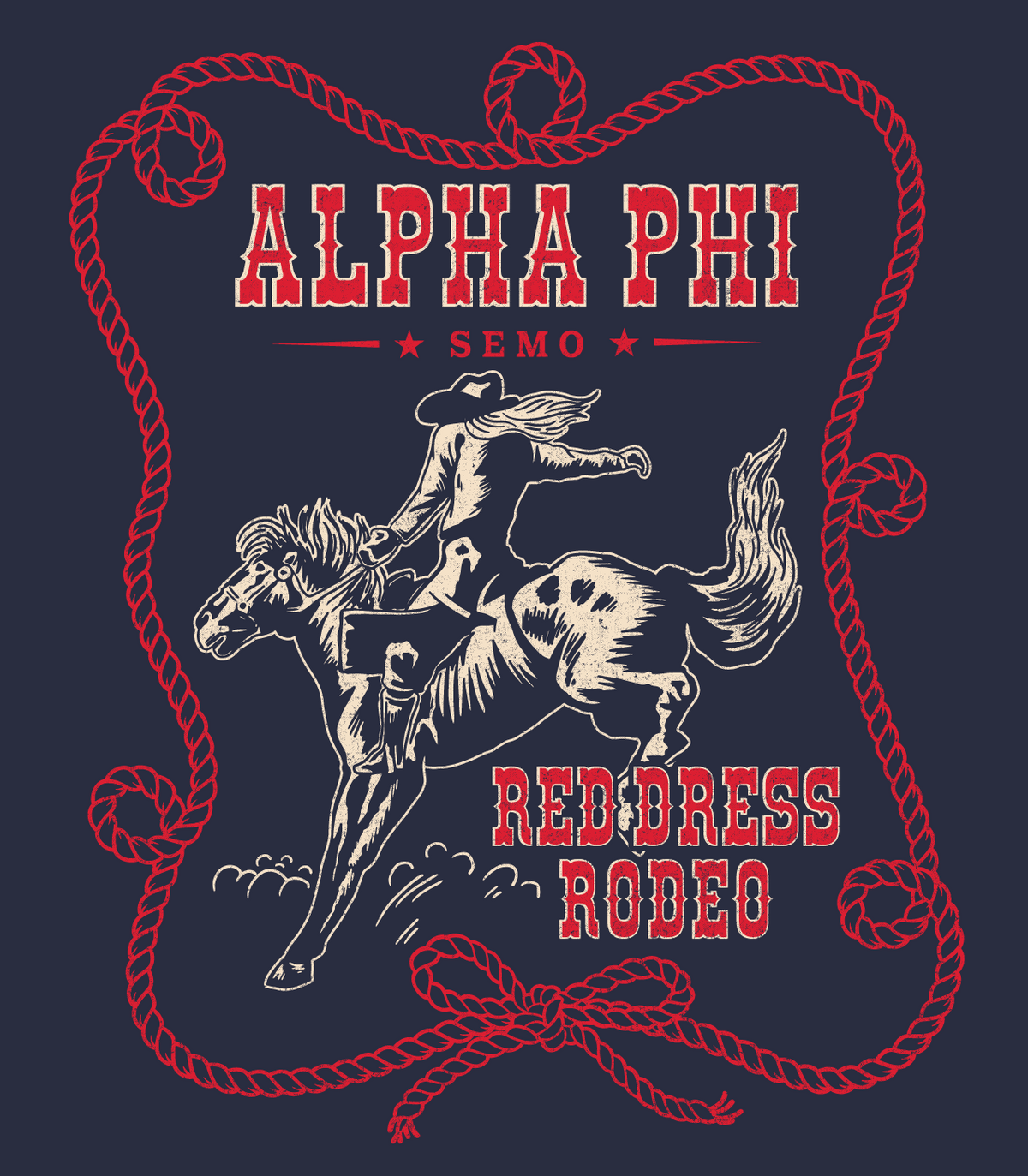 Alpha Phi Southeast Missouri State University Red Dress Rodeo Crewneck 2026