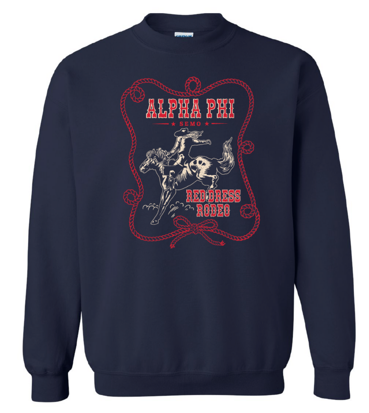 Alpha Phi Southeast Missouri State University Red Dress Rodeo Crewneck 2026